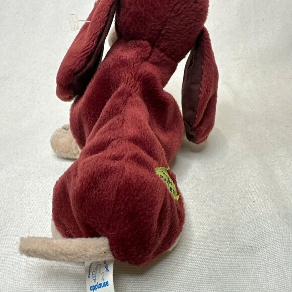 Vintage Applause Hush Puppies Basset Hound Bean Bag Plush Maroon Stuffed Animal - Picture 4 of 7